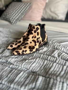 Cole Haan Leopard Print Chelsea Ankle Boots - Tan & Brown